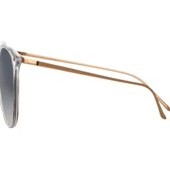 Linda Farrow - 747 C16 Oversized Sunglasses - Clear Gold - Eyewear - Avvenice^ Sunglasses & Eyewear