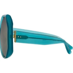 Linda Farrow - 780 C7 Oversized Sunglasses - Turquoise - Eyewear - Avvenice^ Sunglasses & Eyewear