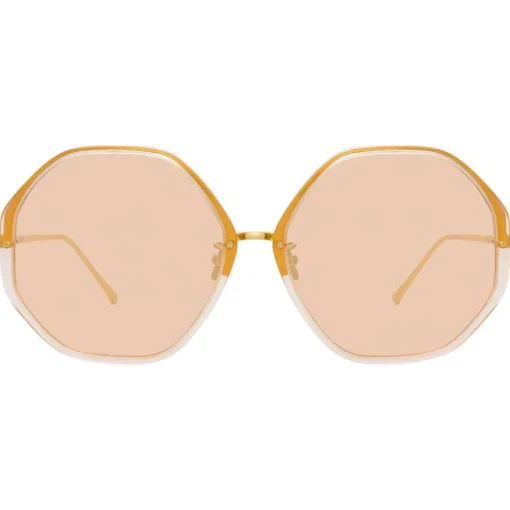 Linda Farrow - 901 C6 Oversized Sunglasses - Peach - Eyewear - Avvenice^ Sunglasses & Eyewear