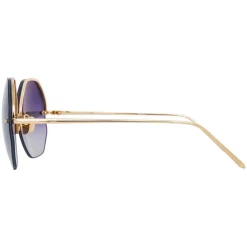 Linda Farrow - 567 C4 Oversized Sunglasses - Gold - Eyewear - Avvenice