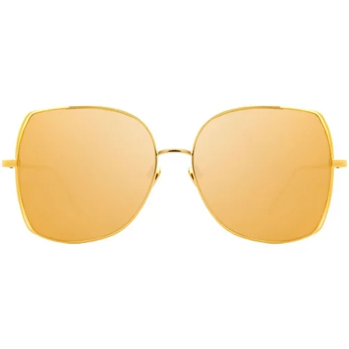 Linda Farrow - 590 C1 Oversized Sunglasses - Gold - Eyewear - Avvenice