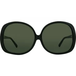 Linda Farrow - 596 C1 Oversized Sunglasses - Black - Eyewear - Avvenice