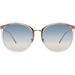 Linda Farrow - 747 C16 Oversized Sunglasses - Clear Gold - Eyewear - Avvenice^ Sunglasses & Eyewear