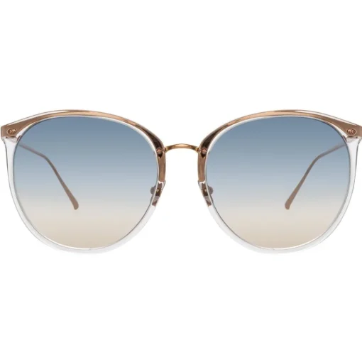 Linda Farrow - 747 C16 Oversized Sunglasses - Clear Gold - Eyewear - Avvenice^ Sunglasses & Eyewear