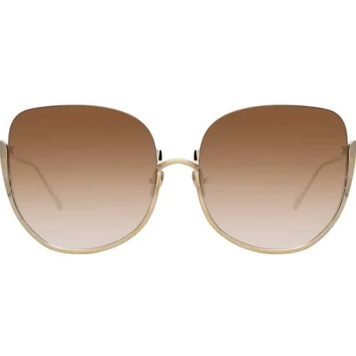 Linda Farrow - 847 C6 Oversized Sunglasses - Light Gold - Eyewear - Avvenice^ Sunglasses & Eyewear