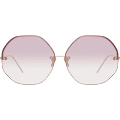 Linda Farrow - 567 C10 Oversized Sunglasses - Light Gold - Eyewear - Avvenice