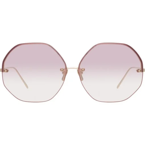 Linda Farrow - 567 C10 Oversized Sunglasses - Light Gold - Eyewear - Avvenice