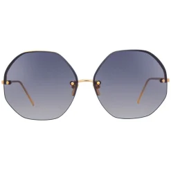 Linda Farrow - 567 C4 Oversized Sunglasses - Gold - Eyewear - Avvenice