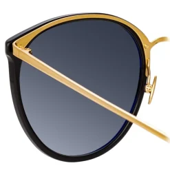 Linda Farrow - 747 C1 Oversized Sunglasses - Black - Eyewear - Avvenice