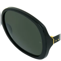Linda Farrow - 596 C1 Oversized Sunglasses - Black - Eyewear - Avvenice