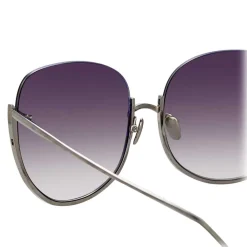 Linda Farrow - 847 C7 Oversized Sunglasses - Light Gold - Eyewear - Avvenice