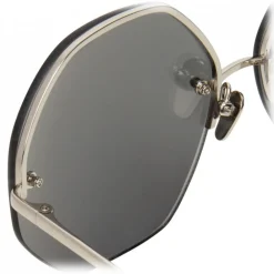 Linda Farrow - 567 C2 Oversized Sunglasses - White Gold - Eyewear - Avvenice^ Sunglasses & Eyewear