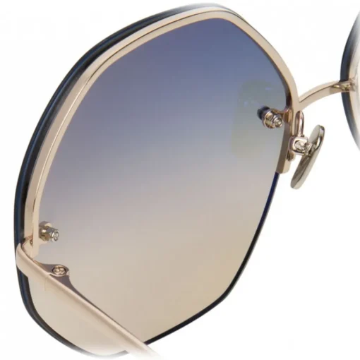 Linda Farrow - 567 C6 Oversized Sunglasses - Gold - Eyewear - Avvenice^ Sunglasses & Eyewear