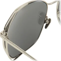 Linda Farrow - 350 C12 Oversized Sunglasses - White Gold - Eyewear - Avvenice^ Sunglasses & Eyewear
