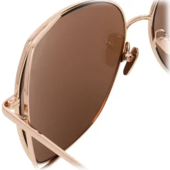 Linda Farrow - 590 C3 Oversized Sunglasses - Rose Gold - Eyewear - Avvenice^ Sunglasses & Eyewear