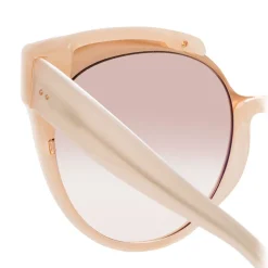 Linda Farrow - 790 C6 Oversized Sunglasses - Milky Pink - Eyewear - Avvenice^ Sunglasses & Eyewear