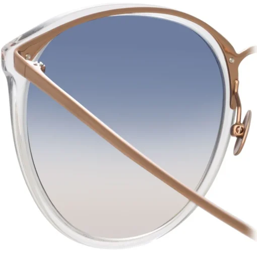 Linda Farrow - 747 C16 Oversized Sunglasses - Clear Gold - Eyewear - Avvenice^ Sunglasses & Eyewear