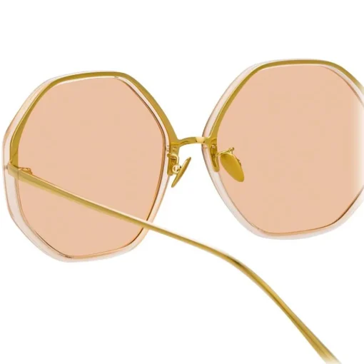 Linda Farrow - 901 C6 Oversized Sunglasses - Peach - Eyewear - Avvenice^ Sunglasses & Eyewear