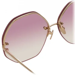 Linda Farrow - 567 C10 Oversized Sunglasses - Light Gold - Eyewear - Avvenice