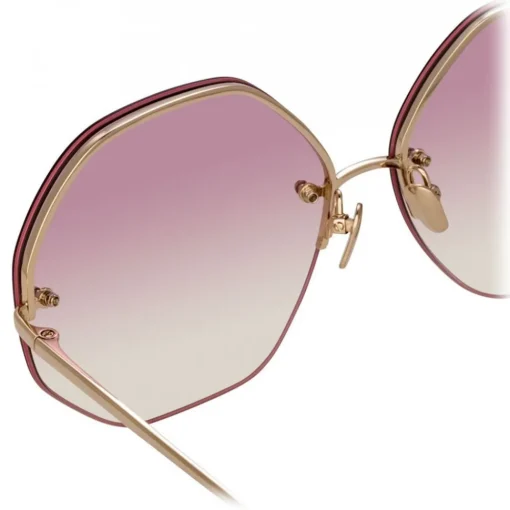 Linda Farrow - 567 C10 Oversized Sunglasses - Light Gold - Eyewear - Avvenice
