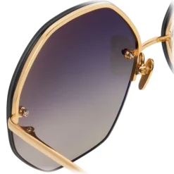 Linda Farrow - 567 C4 Oversized Sunglasses - Gold - Eyewear - Avvenice