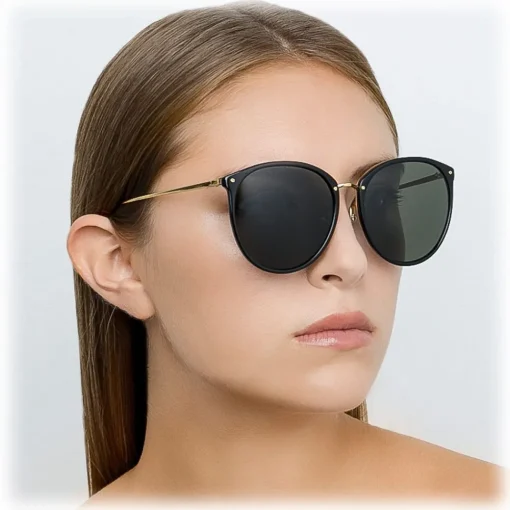 Linda Farrow - 747 C1 Oversized Sunglasses - Black - Eyewear - Avvenice