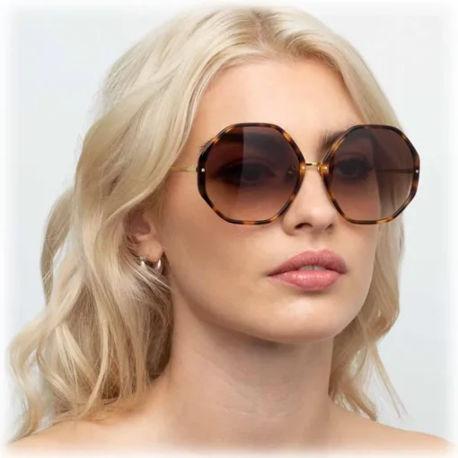 Linda Farrow - 901 C2 Oversized Sunglasses - Tortoiseshell - Eyewear - Avvenice