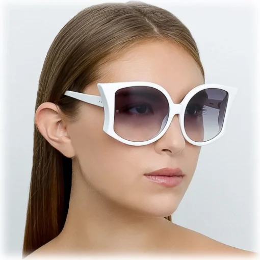 Linda Farrow - 595 C3 Oversized Sunglasses - White - Eyewear - Avvenice^ Sunglasses & Eyewear