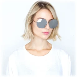 Linda Farrow - 567 C2 Oversized Sunglasses - White Gold - Eyewear - Avvenice^ Sunglasses & Eyewear