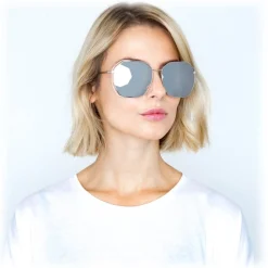 Linda Farrow - 350 C12 Oversized Sunglasses - White Gold - Eyewear - Avvenice^ Sunglasses & Eyewear