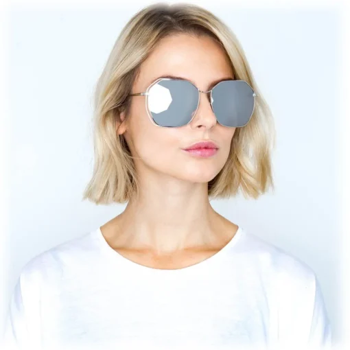 Linda Farrow - 350 C12 Oversized Sunglasses - White Gold - Eyewear - Avvenice^ Sunglasses & Eyewear