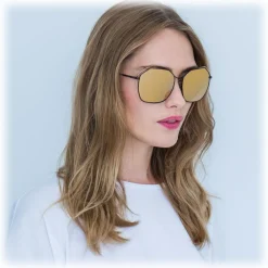 Linda Farrow - 350 C8 Oversized Sunglasses - Gold - Eyewear - Avvenice^ Sunglasses & Eyewear