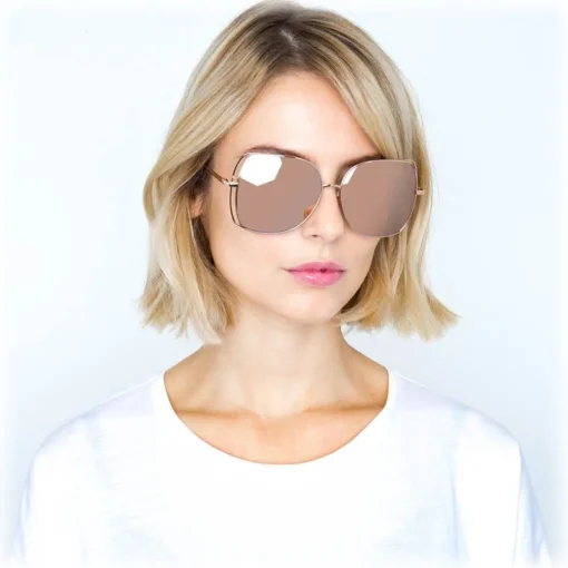 Linda Farrow - 590 C3 Oversized Sunglasses - Rose Gold - Eyewear - Avvenice^ Sunglasses & Eyewear