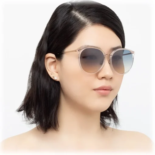 Linda Farrow - 747 C16 Oversized Sunglasses - Clear Gold - Eyewear - Avvenice^ Sunglasses & Eyewear
