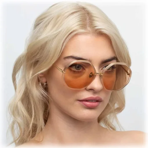 Linda Farrow - 901 C6 Oversized Sunglasses - Peach - Eyewear - Avvenice^ Sunglasses & Eyewear