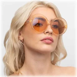Linda Farrow - 844 C3 Oversized Sunglasses - Peach - Eyewear - Avvenice^ Sunglasses & Eyewear