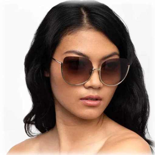 Linda Farrow - 847 C6 Oversized Sunglasses - Light Gold - Eyewear - Avvenice^ Sunglasses & Eyewear