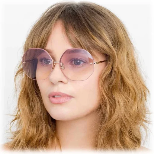 Linda Farrow - 567 C10 Oversized Sunglasses - Light Gold - Eyewear - Avvenice