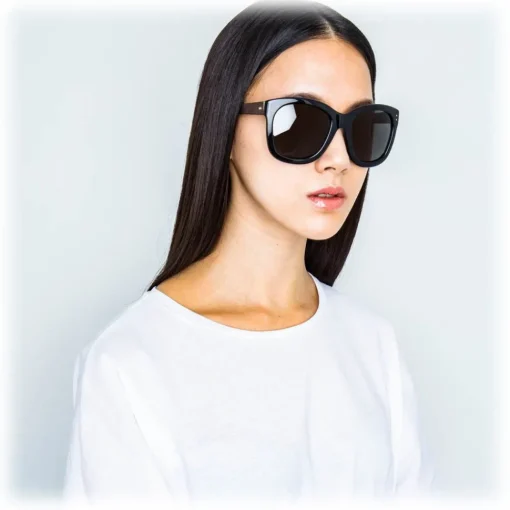 Linda Farrow - 513 C5 Oversized Sunglasses - Black - Eyewear - Lena Perminova Official - Avvenice