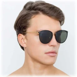 Linda Farrow - 747 C1 Oversized Sunglasses - Black - Eyewear - Avvenice