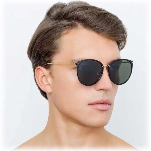 Linda Farrow - 747 C1 Oversized Sunglasses - Black - Eyewear - Avvenice