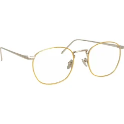 Linda Farrow - 743 C9 Rectangular Optical Frames - White Gold and Yellow Gold - Eyewear - Avvenice