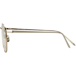 Linda Farrow - 743 C9 Rectangular Optical Frames - White Gold and Yellow Gold - Eyewear - Avvenice