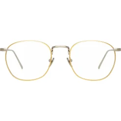 Linda Farrow - 743 C9 Rectangular Optical Frames - White Gold and Yellow Gold - Eyewear - Avvenice