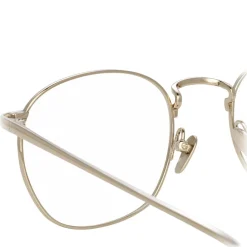 Linda Farrow - 743 C9 Rectangular Optical Frames - White Gold and Yellow Gold - Eyewear - Avvenice