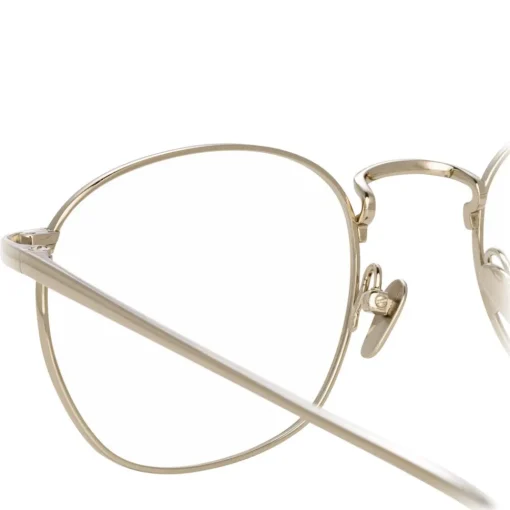 Linda Farrow - 743 C9 Rectangular Optical Frames - White Gold and Yellow Gold - Eyewear - Avvenice