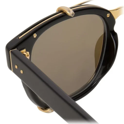 Linda Farrow - 584 C1 Rectangular Sunglasses - Black - Eyewear - Avvenice^ Sunglasses & Eyewear