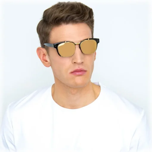 Linda Farrow - 584 C1 Rectangular Sunglasses - Black - Eyewear - Avvenice^ Sunglasses & Eyewear