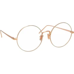 Linda Farrow - 741 C11 Round Optical Frames - Rose Gold and White Gold - Eyewear - Avvenice^ Sunglasses & Eyewear