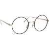 Linda Farrow - 749 C3 Round Optical Frames - White Gold and Black - Eyewear - Avvenice^ Sunglasses & Eyewear